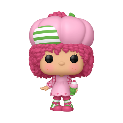 Boneco Funko Pop com cabelo cor-de-rosa e chapéu rosa