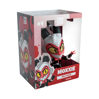 Figura MOXXIE de vinil em caixa de exposição transparente e vermelho