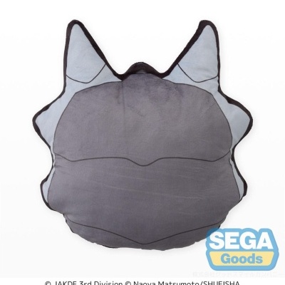 Almofada cinzenta em forma de rosto estilizado com logótipo SEGA Goods