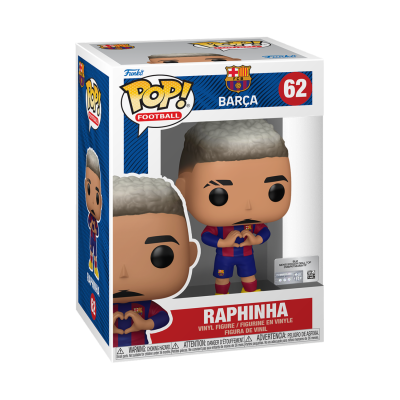 Figura colecionável POP! de vinil Raphinha em caixa FC Barcelona
