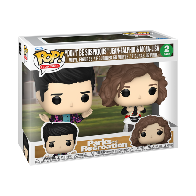 Pack Funko Pop! com duas figuras Jean-Ralphio e Mona-Lisa de Parks and Recreation.