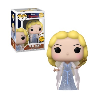 Figura Funko Pop! Blue Fairy da Disney Princess com vestido azul, asas e varinha, junto à caixa original.