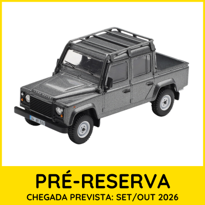 Miniatura cinza metálico de Land Rover pick-up com texto de pré-reserva