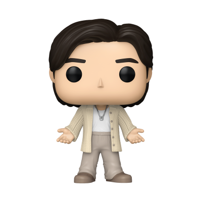 Boneco Funko Pop com camisola bege e colar prateado