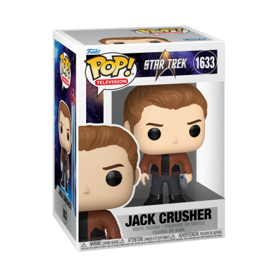 Figura vinyl Jack Crusher da série Star Trek na sua embalagem
