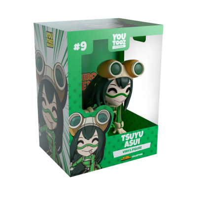 Embalagem de conjunto de figura vinil Tsuyu Asui verde e bege