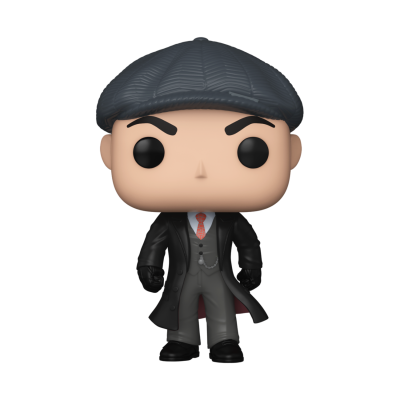 Figura colecionável estilo Funko Pop de personagem masculino com chapéu cinza e casaco preto