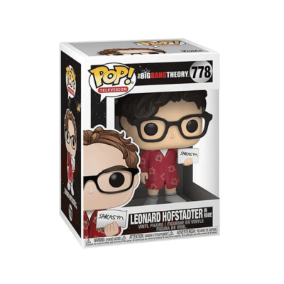 Figura Funko Pop Leonard Hofstadter em bata vermelha com óculos