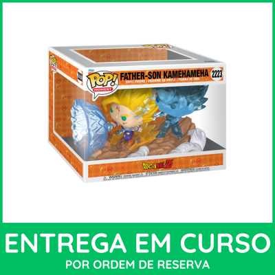 Figura Pop! vinyl Dragon Ball Z Father-Son Kamehameha na embalagem