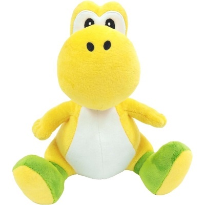 Ursinho de peluche amarelo, branco e verde