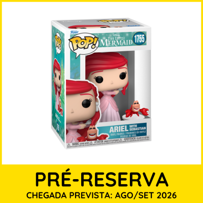 Funko Pop! Ariel e Sebastian da Pequena Sereia em embalagem.