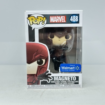 Figura Funko Pop Vinyl do Magneto da Marvel em embalagem