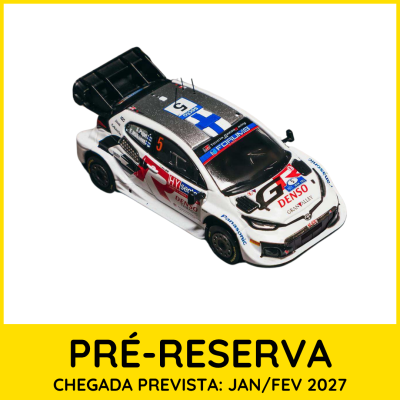 Miniatura de carro de rali Toyota Gazoo Racing branco e preto com detalhes vermelhos