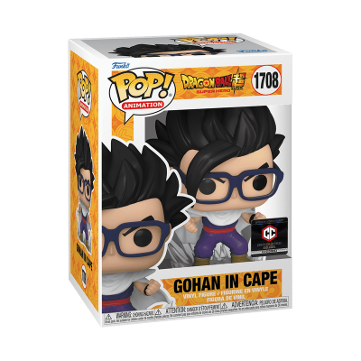 Funko Pop Dragon Ball Super Hero Gohan in Cape número 1708 na caixa