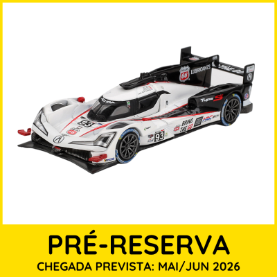 Miniatura de carro de corrida branco e preto com número 93 e logos de marcas
