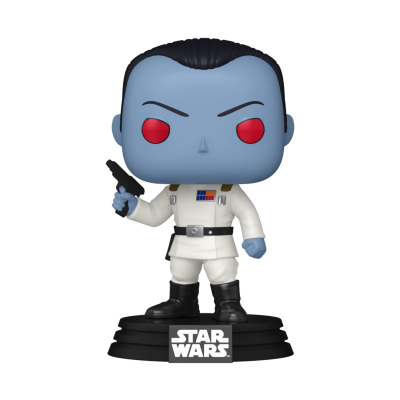 Figura Funko Pop Thrawn de Star Wars com uniforme branco e base preta.