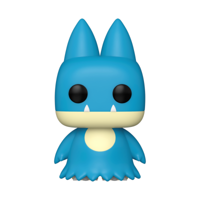 Figura Funko Pop azul com barriga amarela e dentes brancos