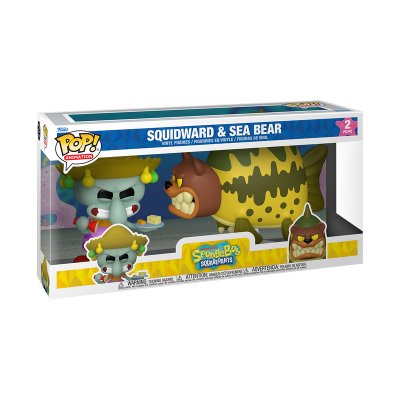 Caixa Funko Pop! Animation com figuras Squidward e Sea Bear SpongeBob SquarePants.
