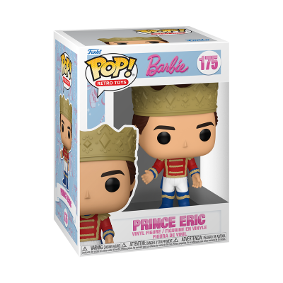 Funko Pop! de vinil Príncipe Eric da Barbie em caixa com janela