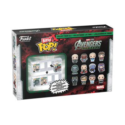 Caixa Funko Bitty Pop! Avengers Doomsday com figuras e estante empilhável