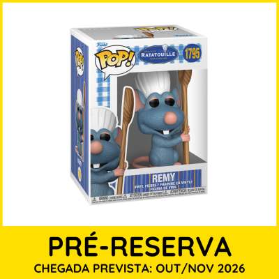 Figura Funko Pop Remy do filme Ratatouille embalada em caixa