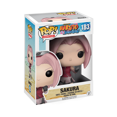 Figura de vinil Sakura de Naruto Shippuden na caixa POP! Animation