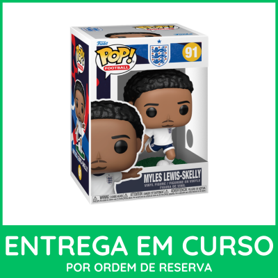 Funko Pop do futebolista Myles Lewis-Skelly em embalagem