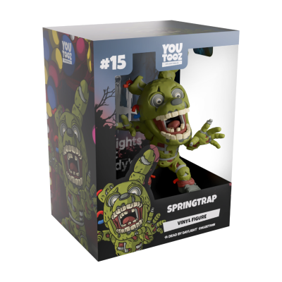 Figura de vinil verde Springtrap na embalagem You Tooz com texto e número 15