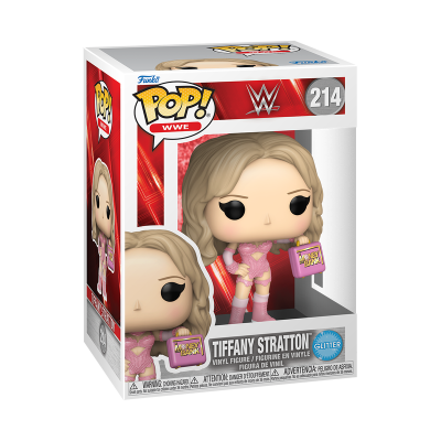 Funko Pop! WWE Tiffany Stratton vinil na caixa com glitter, maleta rosa MONEY BANK