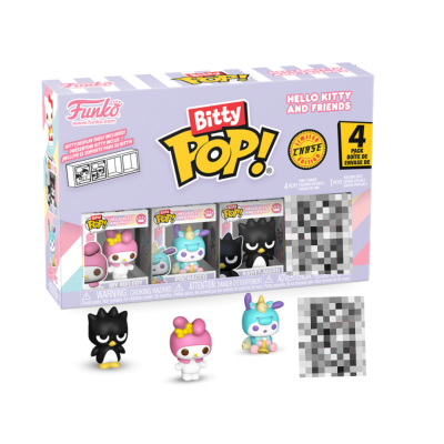 Caixa com 4 figuras vinil pequenas Bitty Pop! Hello Kitty and Friends