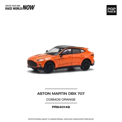 Miniatura carro Aston Martin DBX 707 laranja Cosmos com tejadilho preto