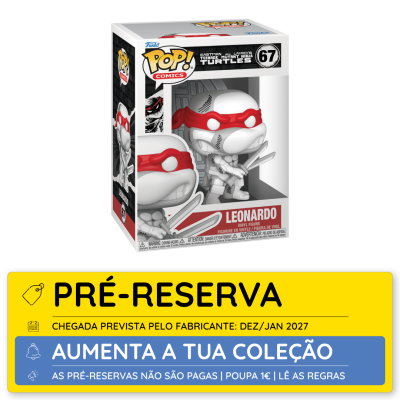 Figura Leonardo em vinil das Teenage Mutant Ninja Turtles embalada