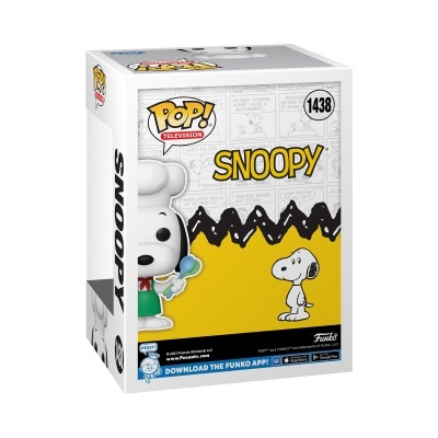 Caixa Funko POP! Snoopy cozinheiro fundo amarelo e preto