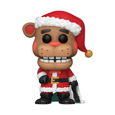 Figura colecionável de urso vestido de Pai Natal com chapéu vermelho e casaco vermelho