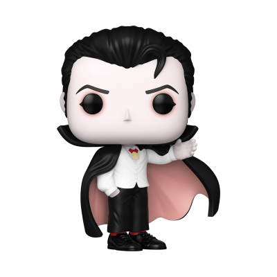 Figura Funko Pop vampiro com fato branco e capa preta
