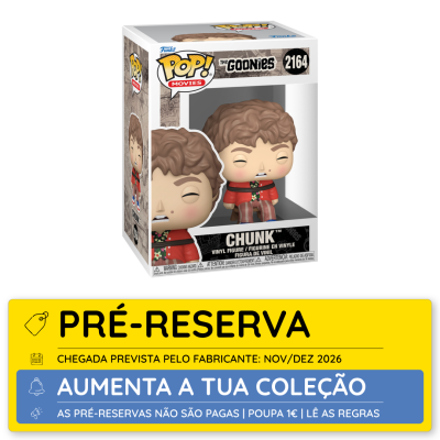 Funko Pop! vinil Chunk The Goonies na caixa