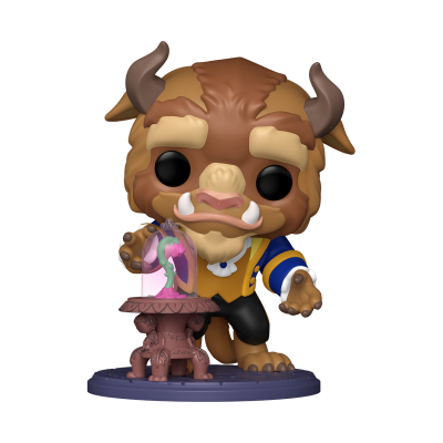 Figura Funko Pop da Fera de A Bela e a Fera com rosa sob campânula