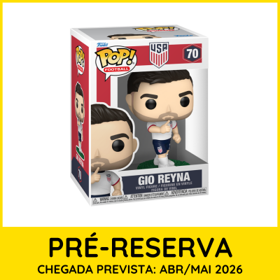 Figura vinil Funko Pop Gio Reyna com uniforme da seleção dos EUA na caixa