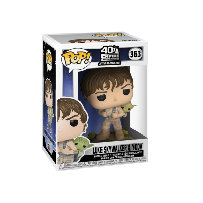Figura de vinil POP! Luke Skywalker & Yoda da Star Wars na embalagem