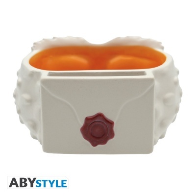 Suporte para telemóvel envelope branco com selo vermelho e interior laranja