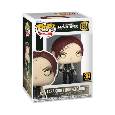 Boneco Funko Pop! Lara Croft (Doppelgänger) do jogo Tomb Raider na caixa