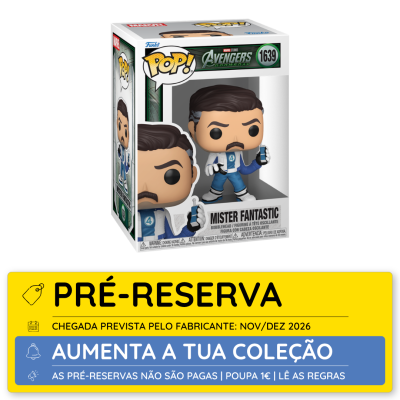 Funko Pop Mister Fantastic Avengers Doomsday na caixa