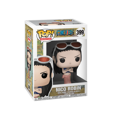 Boneco Funko Pop de Nico Robin da série One Piece na caixa