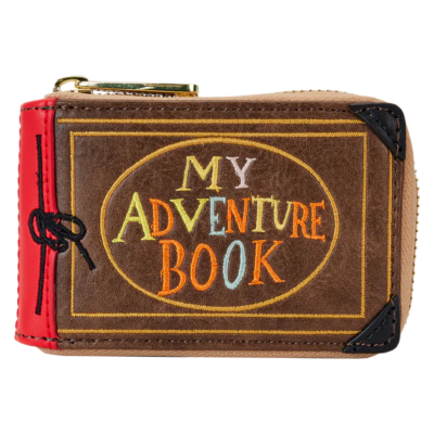 Carteira castanha com design de livro 'MY ADVENTURE BOOK'