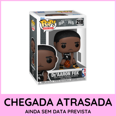 Funko Pop! Basketball DeAaron Fox San Antonio Spurs número 4 em embalagem