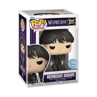 Figura Funko Pop de Wednesday Addams em caixa