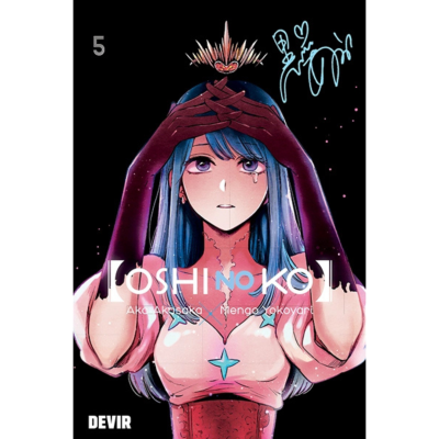 Capa de manga japonesa com personagem feminina de cabelo azul e vestido rosa