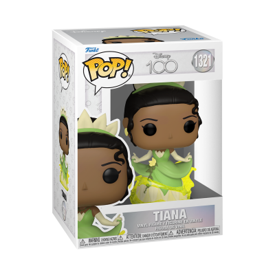 Funko Pop Tiana da Disney caixa branca e transparente