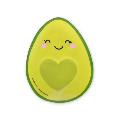 Tapete para rato em forma de abacate com rosto sorridente