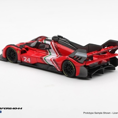 Miniatura carro corrida vermelho preto com número 24 Ferrari BBRC MODELS